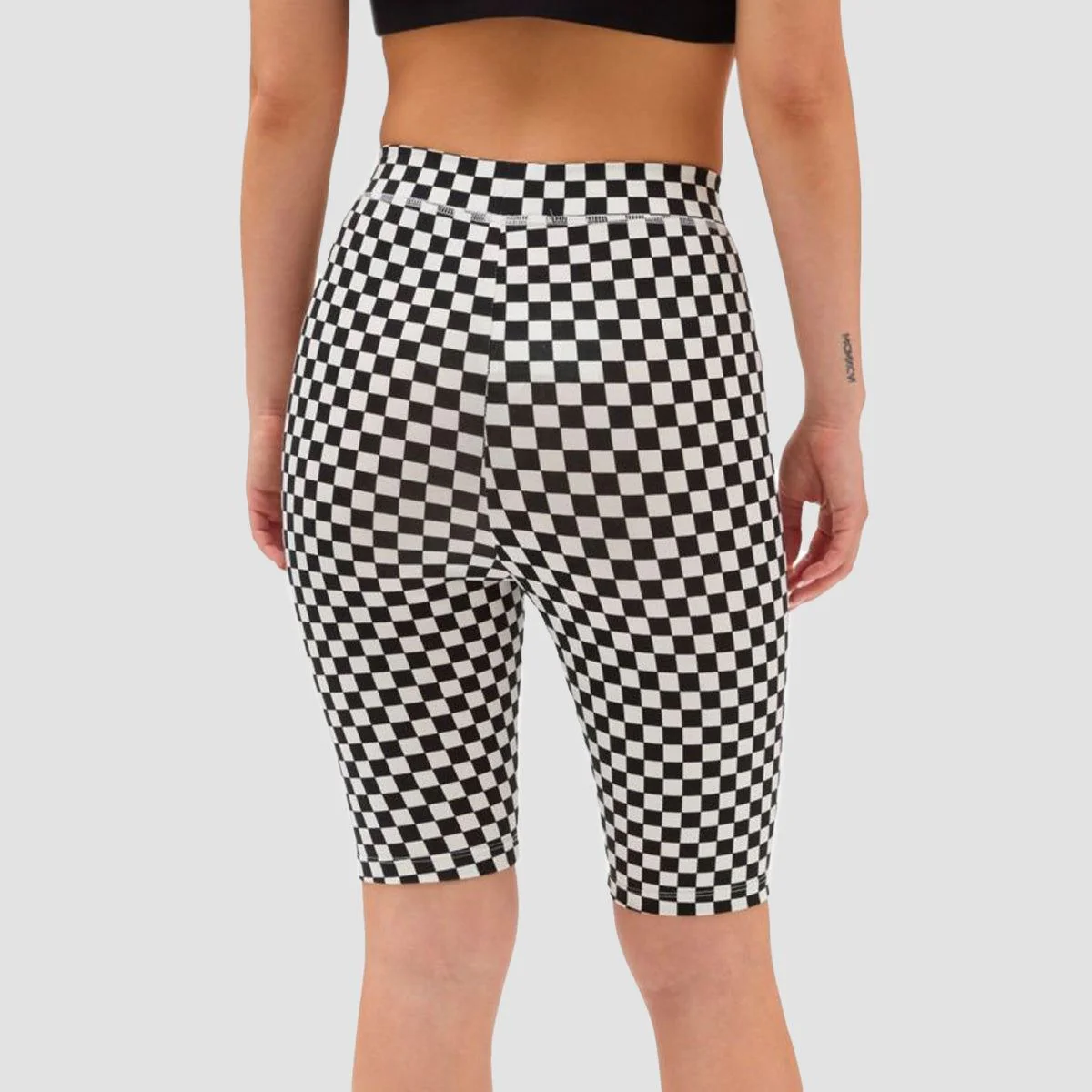 Vans Flying V Print Legging Short Black/White Checkerboard - Womens - Image 2