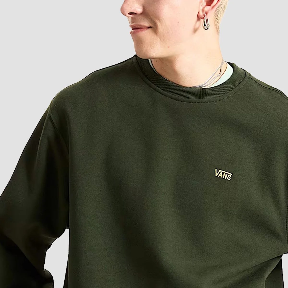 Vans Left Chest II Loose Crew Sweatshirt Dried Kelp - Image 2