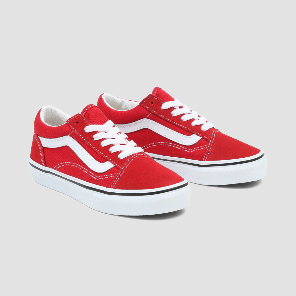 Vans Old Skool Shoes - Racing Red/True White - Kids - Image 2