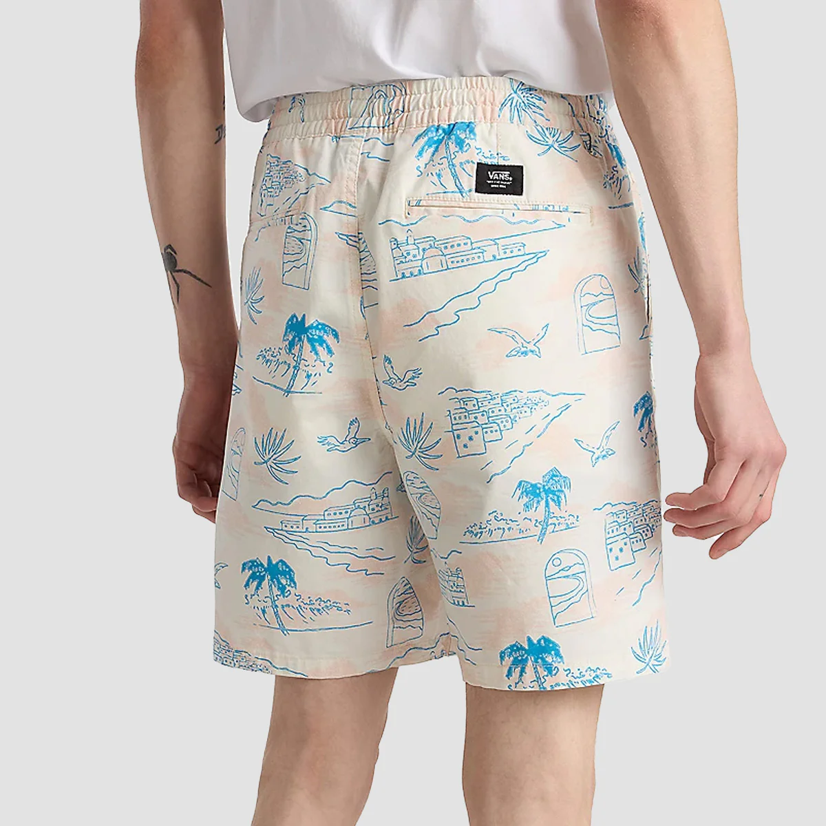 Vans Range Relaxed Elastic 18" Shorts Marshmallow/Malibu Blue - Image 2