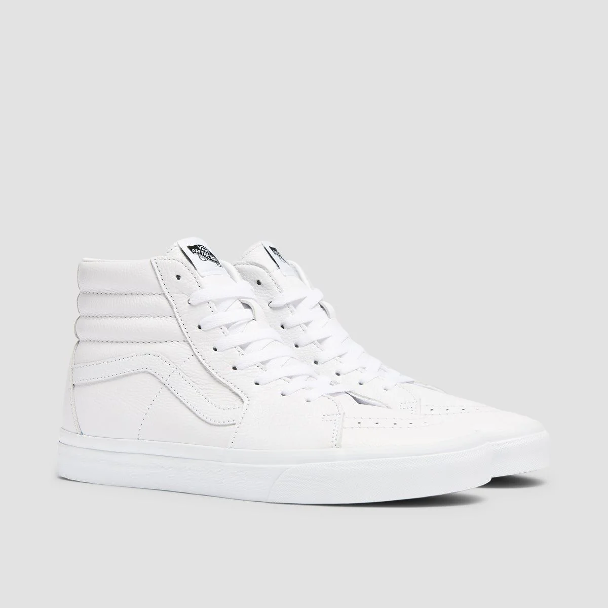 Vans SK8-Hi High Top Shoes - Leather True White/True White - Image 2