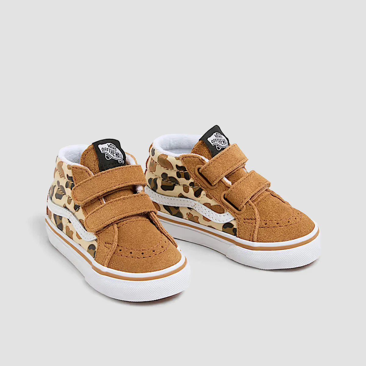 Vans SK8-Mid Reissue V Toddler Shoes - Leopard Glitter Brown/True White - Kids - Image 2