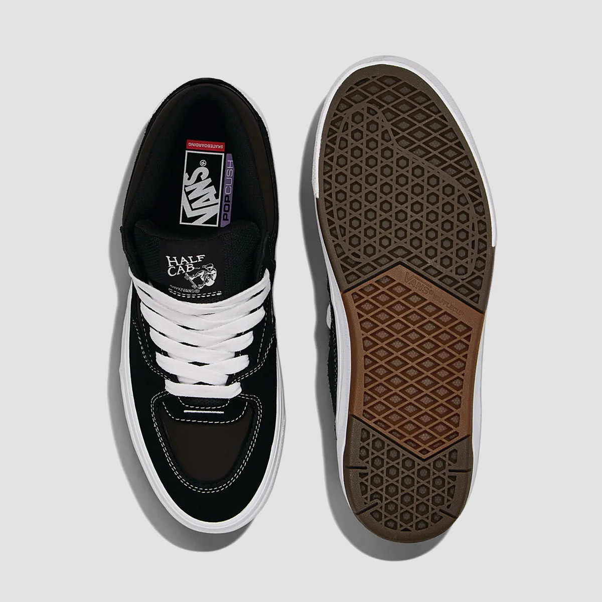 Vans Skate Half Cab Wafflecup Shoes - Black/White - Image 3