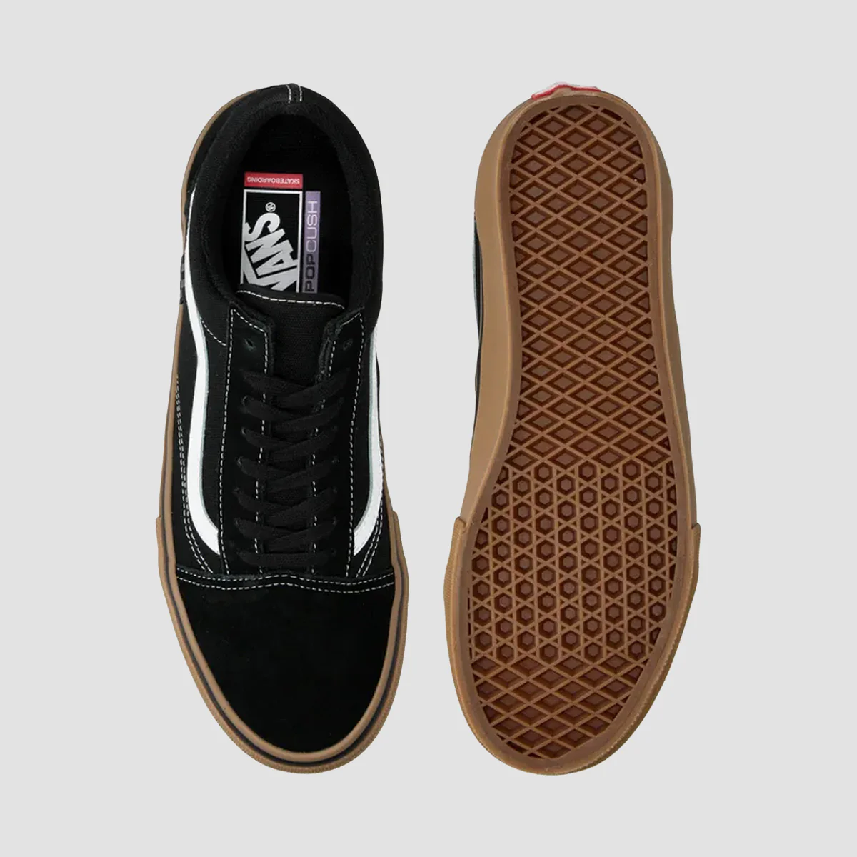 Vans Skate Old Skool Shoes - Black/Gum/White - Image 3