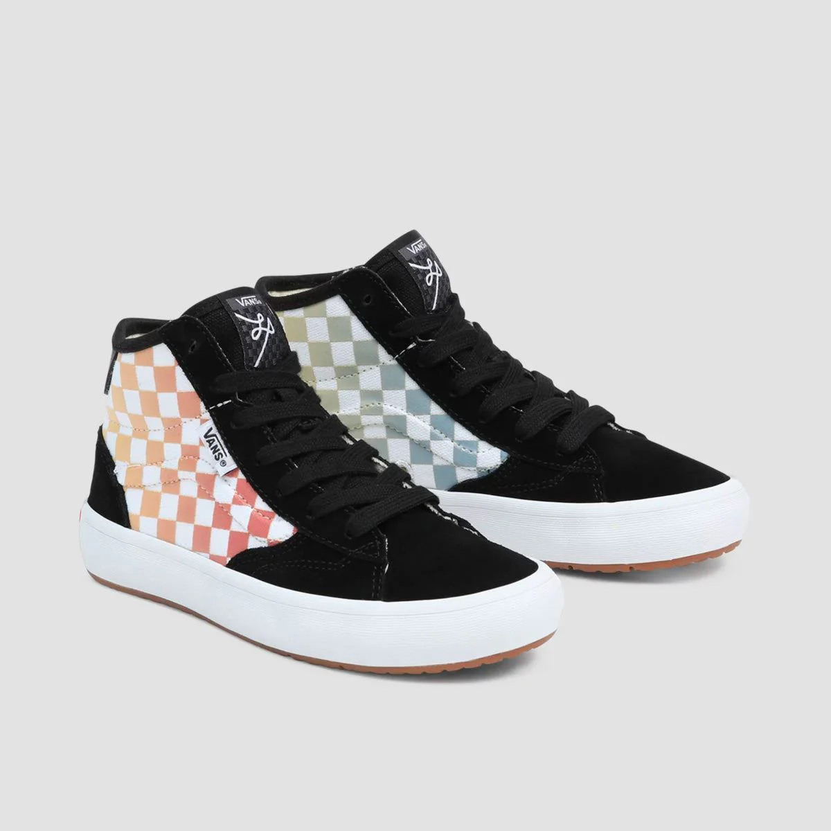 Vans The Lizzie High Top Shoes - Checkerboard Black/Multi - Image 3