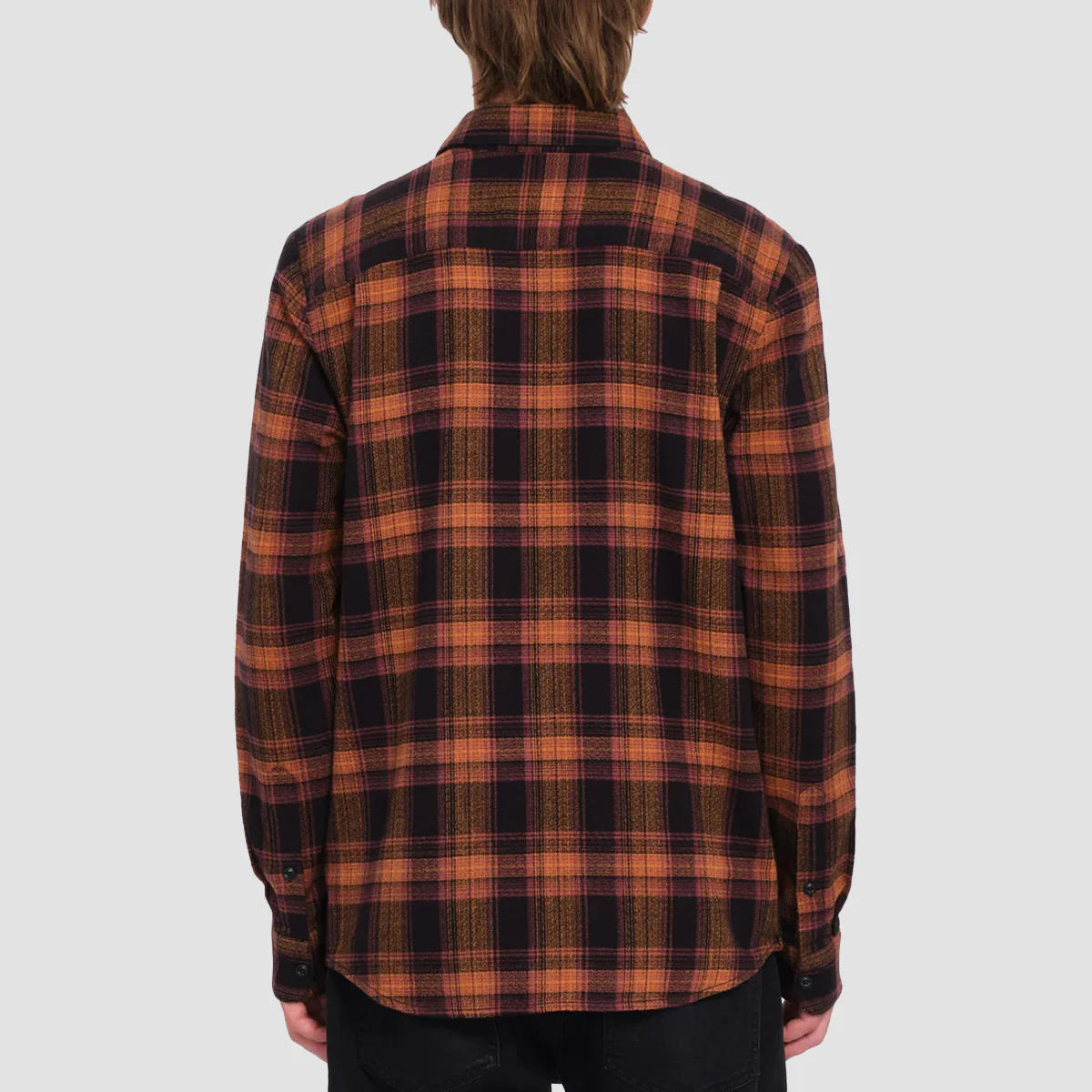 Volcom Baystone Flannel Longsleeve Shirt Black - Image 2