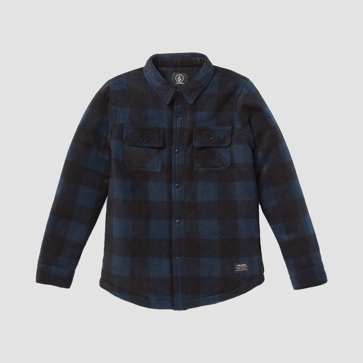 Volcom Caden Plaid Longsleeve Shirt Black - Kids