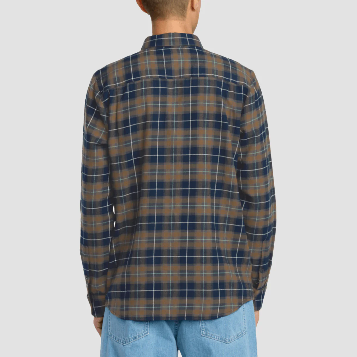 Volcom Caden Plaid Longsleeve Shirt Navy - Image 2
