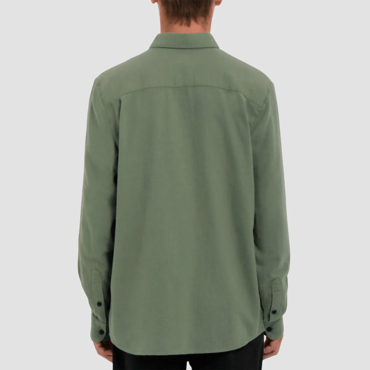 Volcom Caden Solid Longsleeve Shirt Agave - Image 2