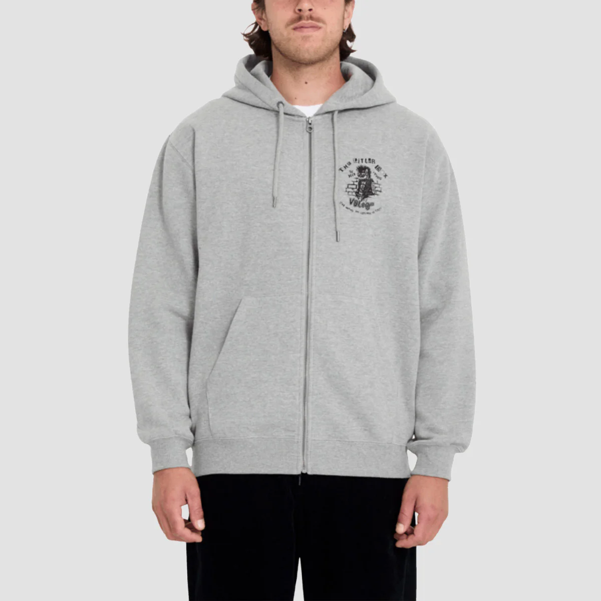 Volcom Catastrophy Zip Hoodie Heather Grey