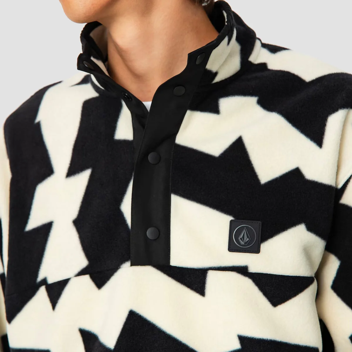 Volcom Error92 Earth Tripper Mock Neck Sweatshirt Dirty White - Image 4