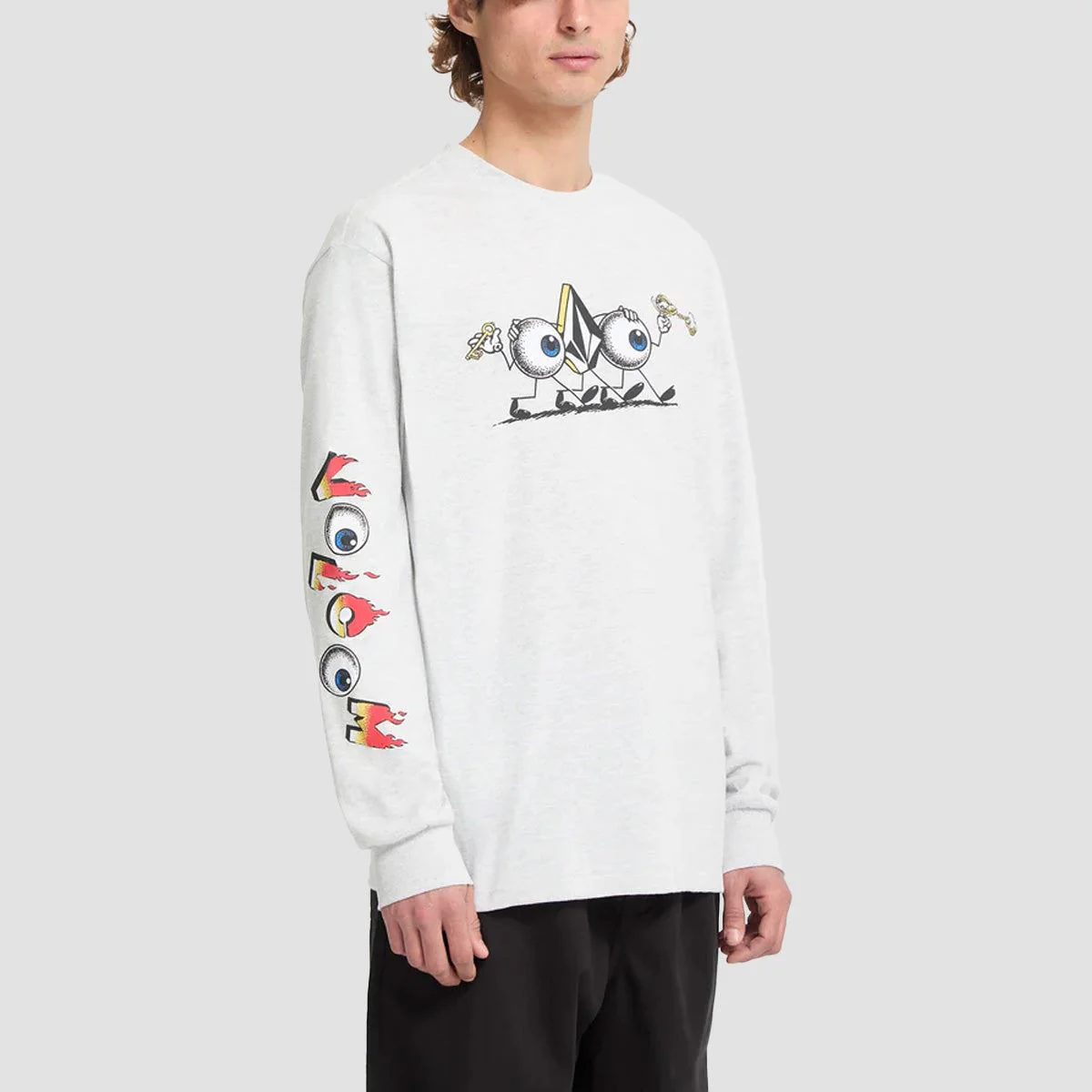 Volcom FA Daniel Shepard Budz Longsleeve T-Shirt Bone Heather - Image 2