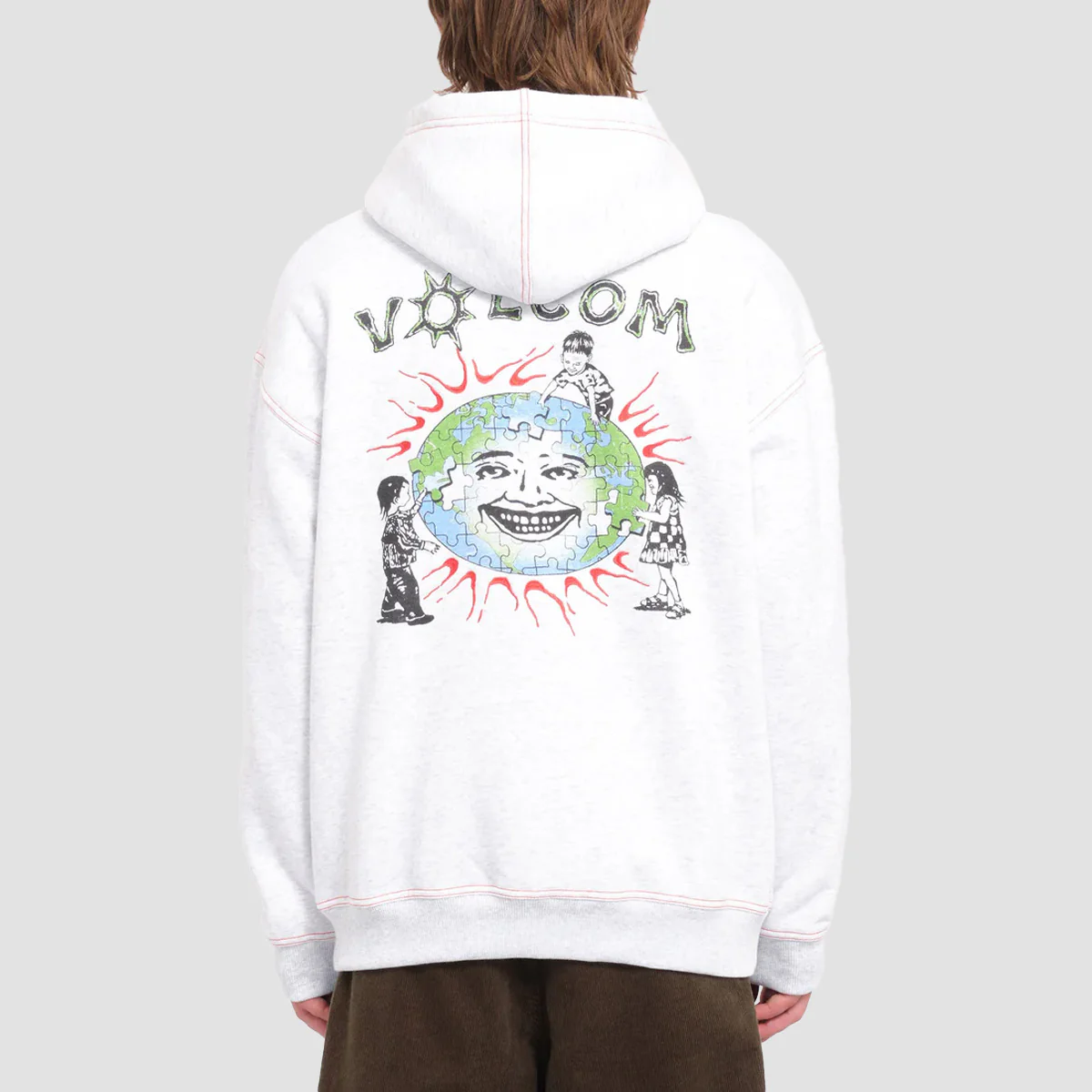 Volcom FA Keutchi 1 Pullover Hoodie Bone Heather - Image 2