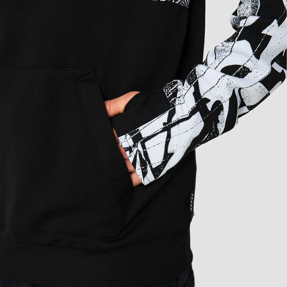 Volcom Hydro Riding Pullover Snow Hoodie Black White - Image 3