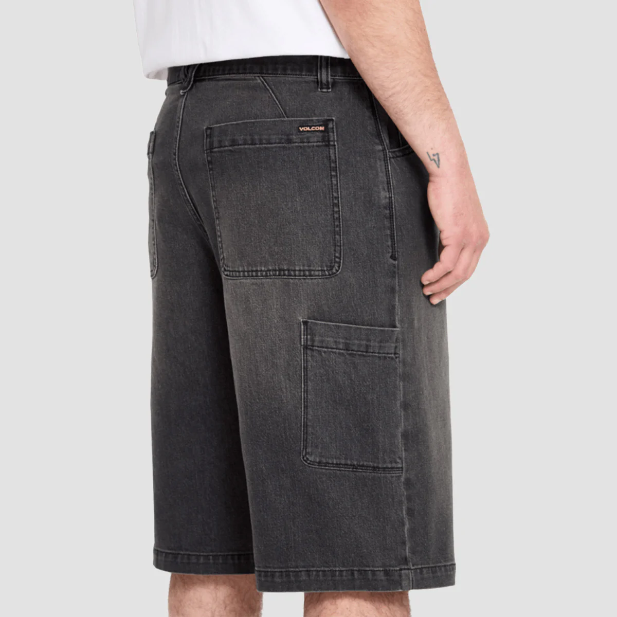 Volcom Kraftsman II 24" Denim Shorts Black Grey - Image 3