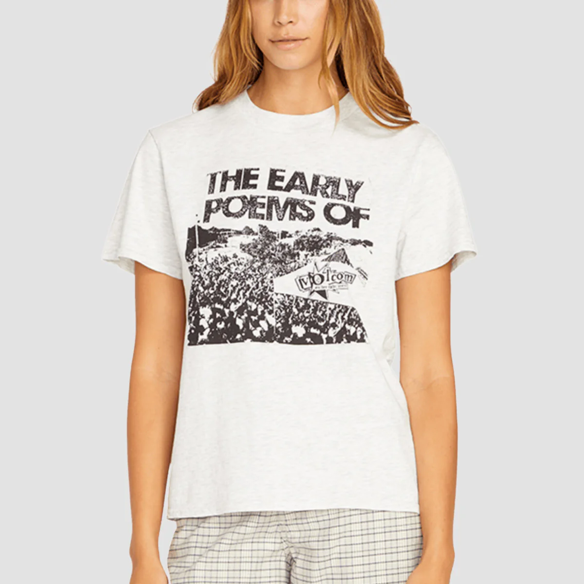Volcom Lock It Up T-Shirt Light Grey - Womens