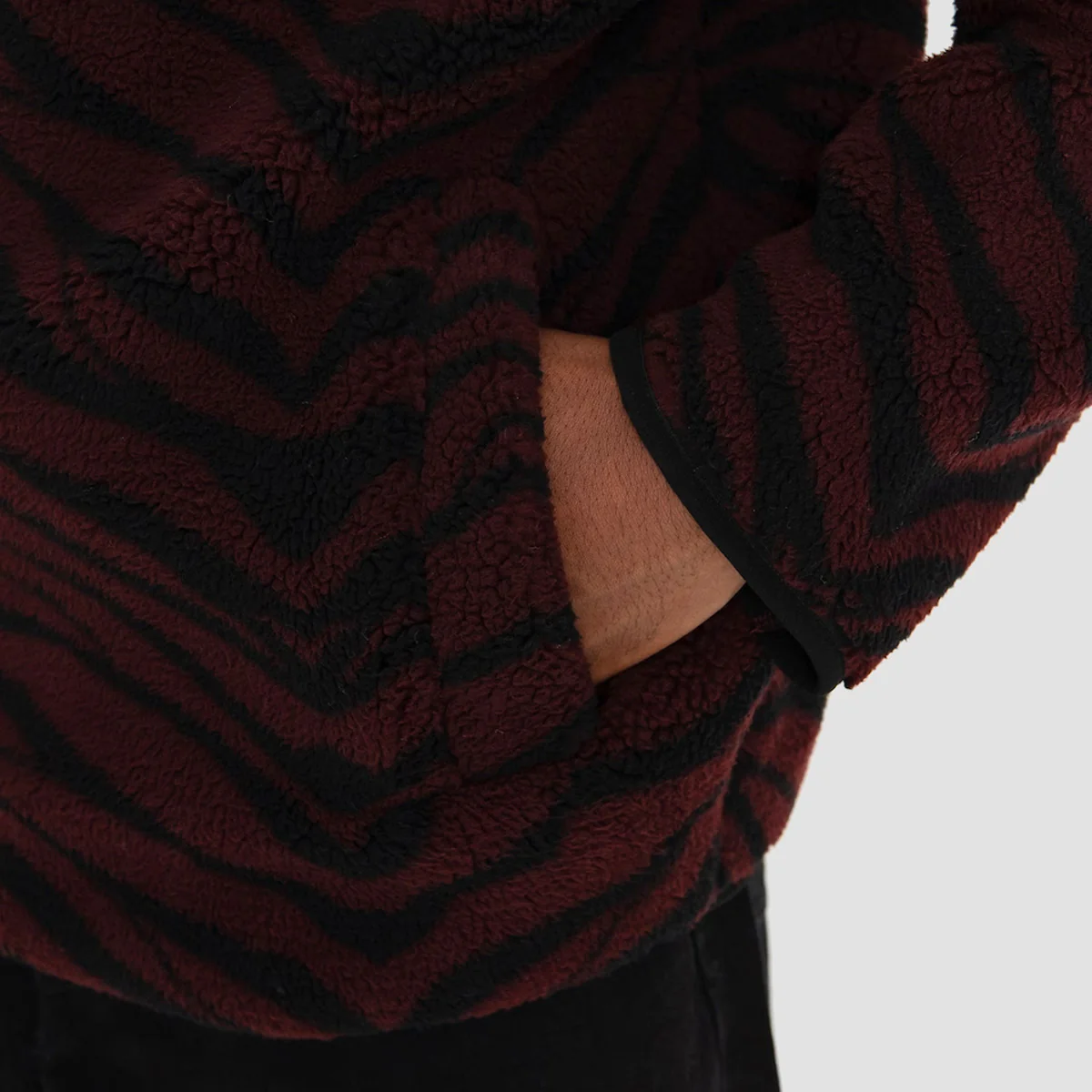 Volcom Muzzer Fuzzar Earth Tripper Zip Sweatshirt Bitter Chocolate - Image 3