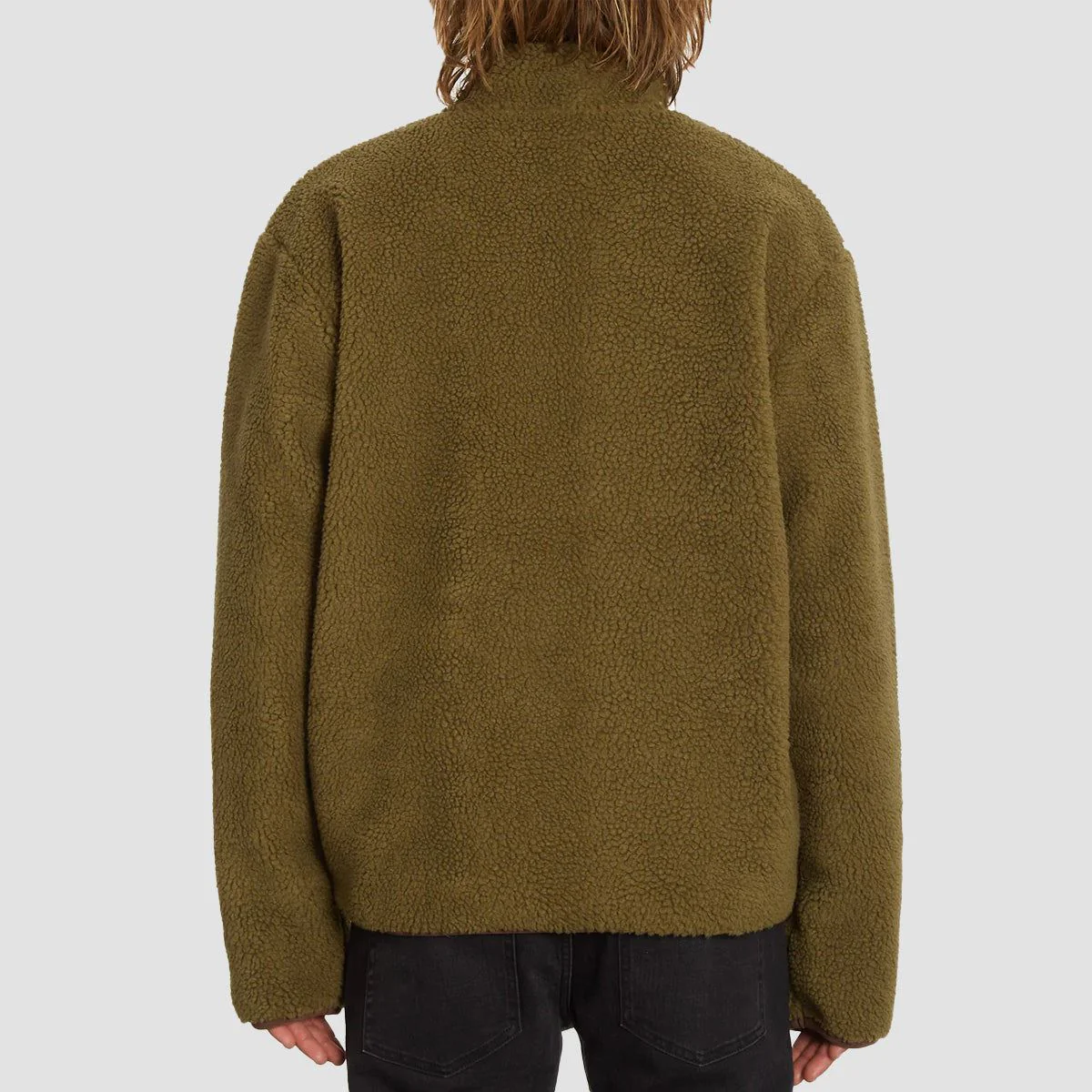 Volcom Muzzer Fuzzar Zip Sweatshirt Service Green - Image 4