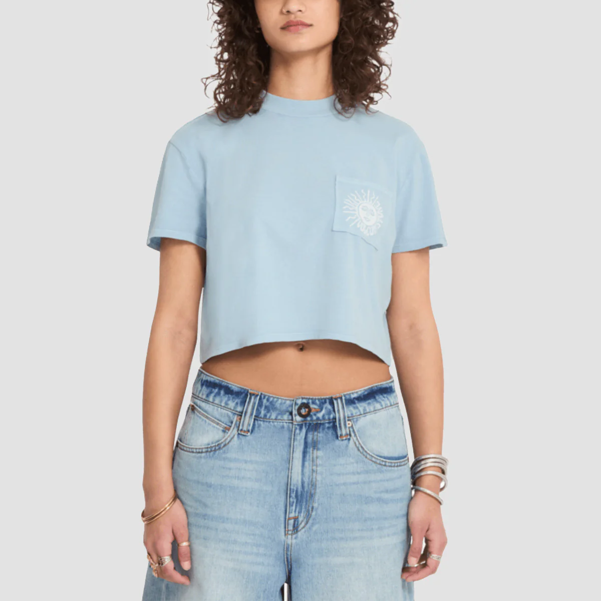 Volcom Pocket Dial T-Shirt Cali Blue - Womens