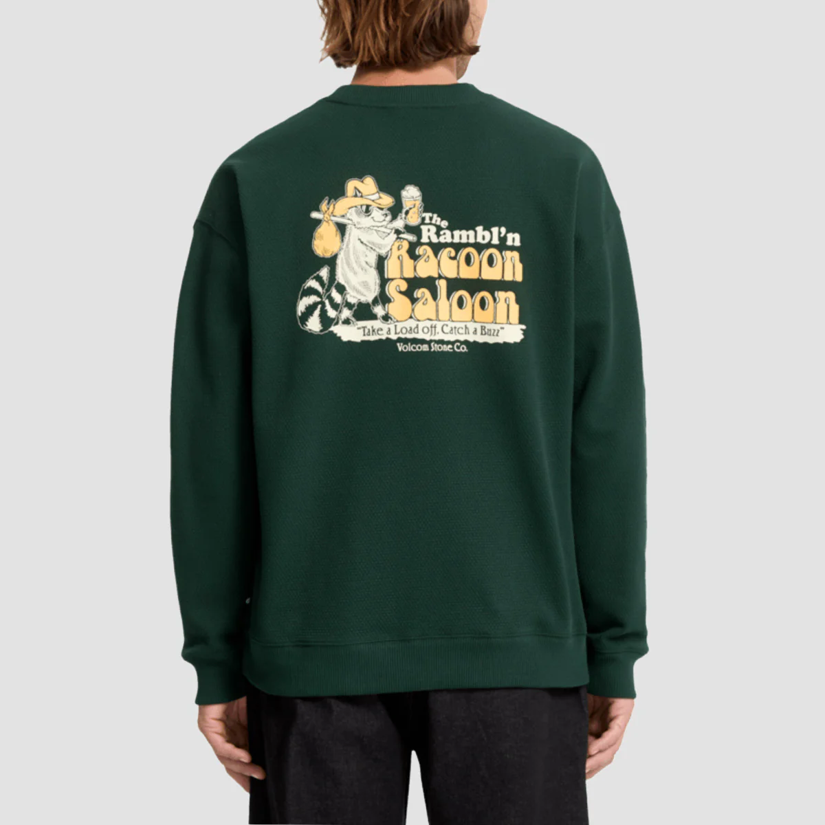 Volcom Racoon Crew Sweatshirt Scarab - Image 2