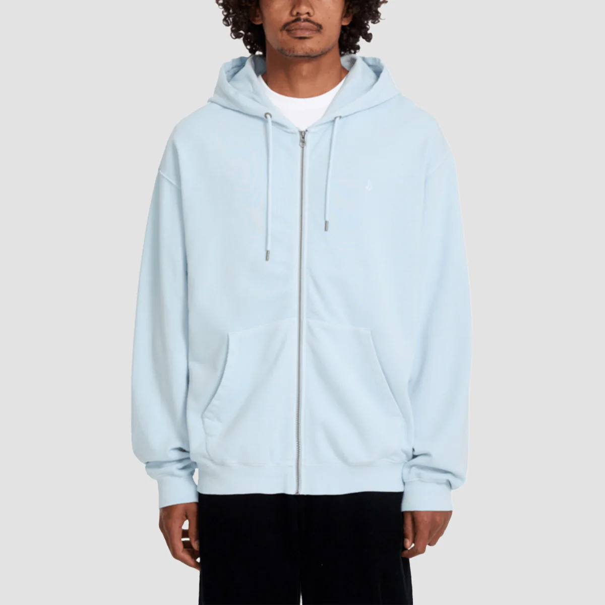 Volcom Single Stone Zip Hoodie Light Blue Acid