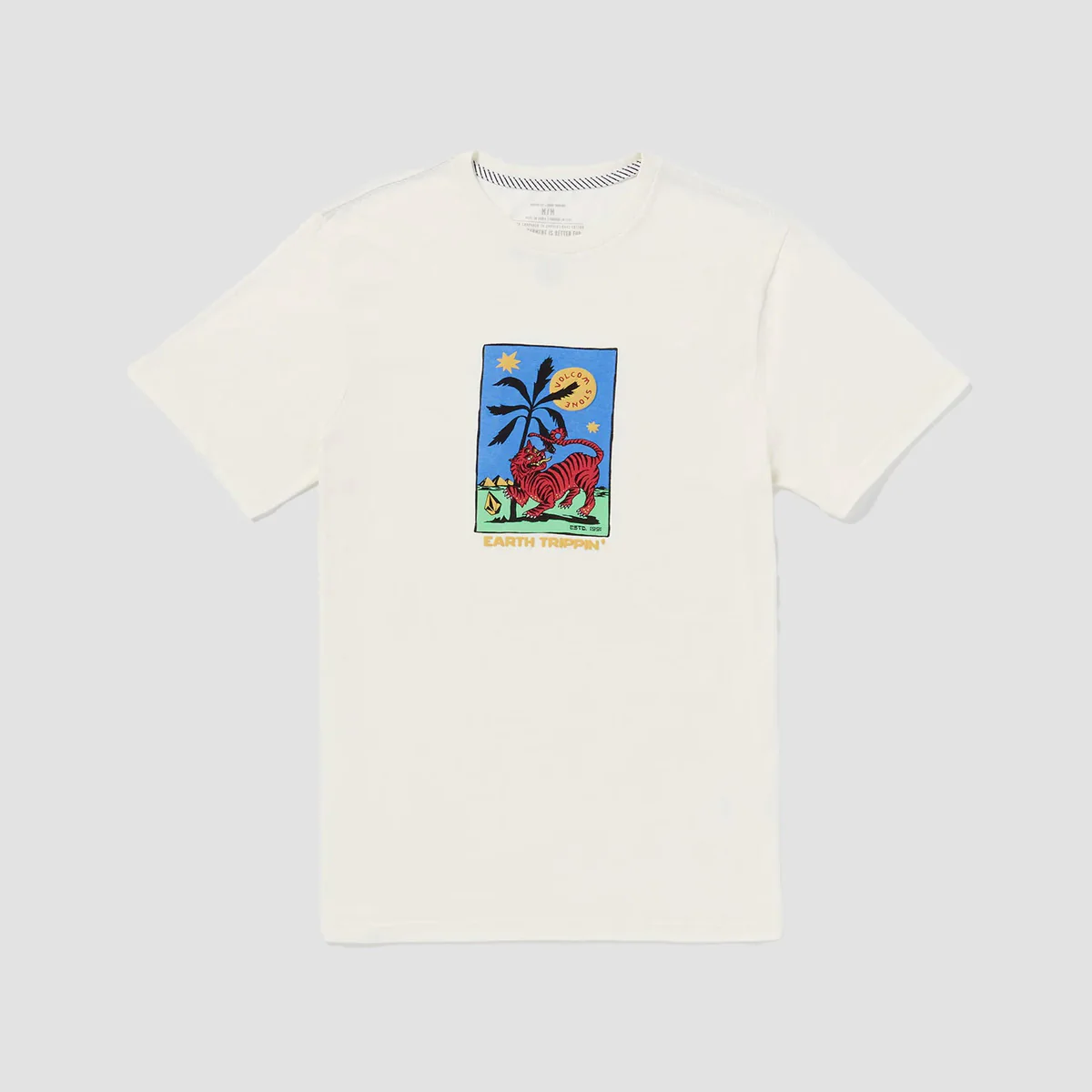 Volcom Tarot Tiger Farm FTY T-Shirt Off White - Image 2