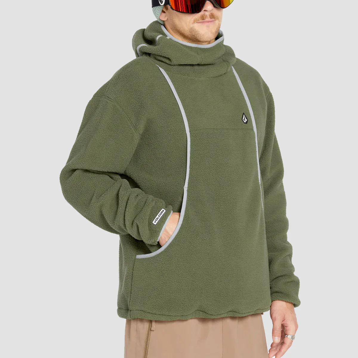 Volcom Untethered Balaclava Fleece Jacket Ivy - Image 2