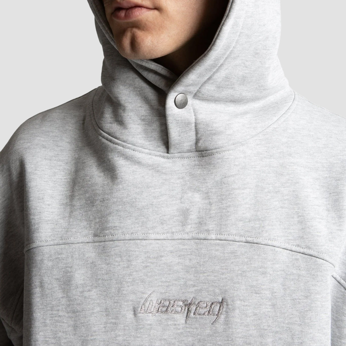 Wasted Paris Switchblade Boxy Pullover Hoodie Ash Grey - Image 3