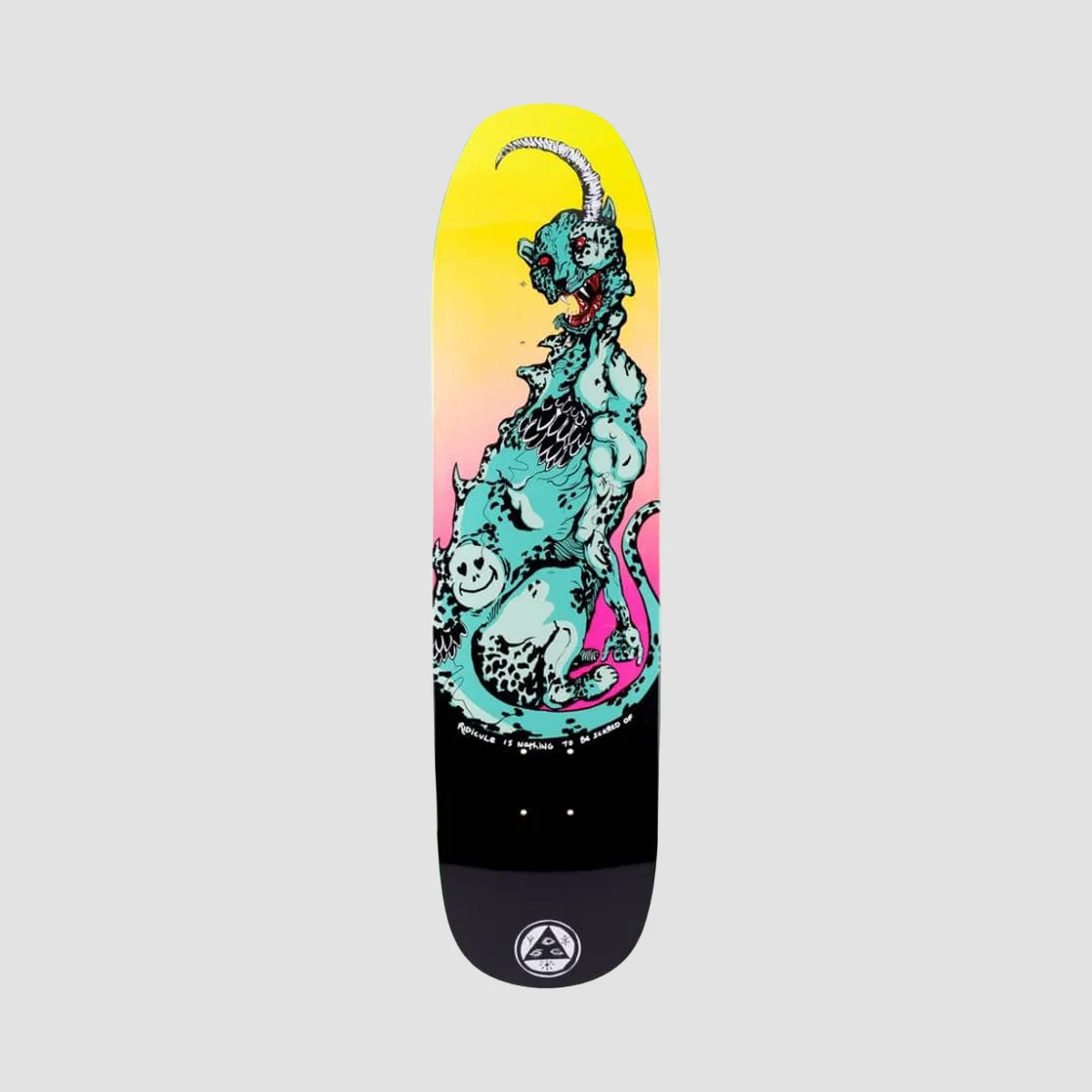 Welcome Cheetah On Son Of Moontrimmer Skateboard Deck Black/Surf Fade - 8.25"