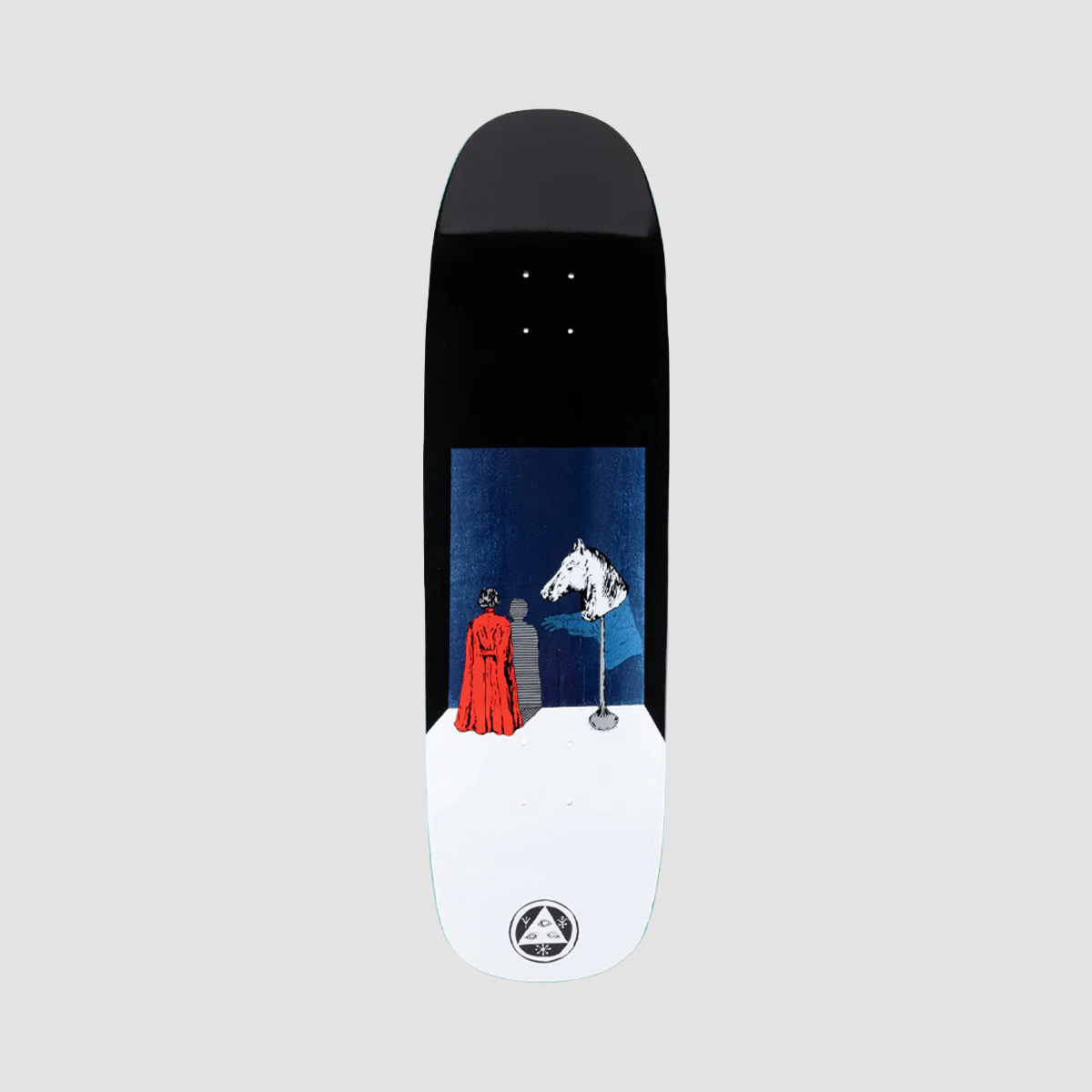 Welcome Haunted Horse On Golem Skateboard Deck Black/White - 9.25"