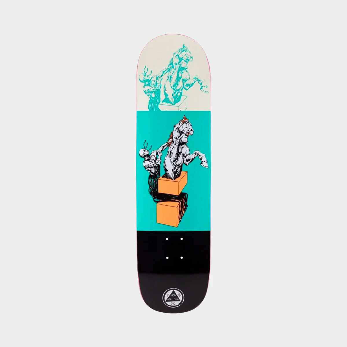 Welcome Hierophant on Big Bunyip Skateboard Deck Teal/Black - 8.5"