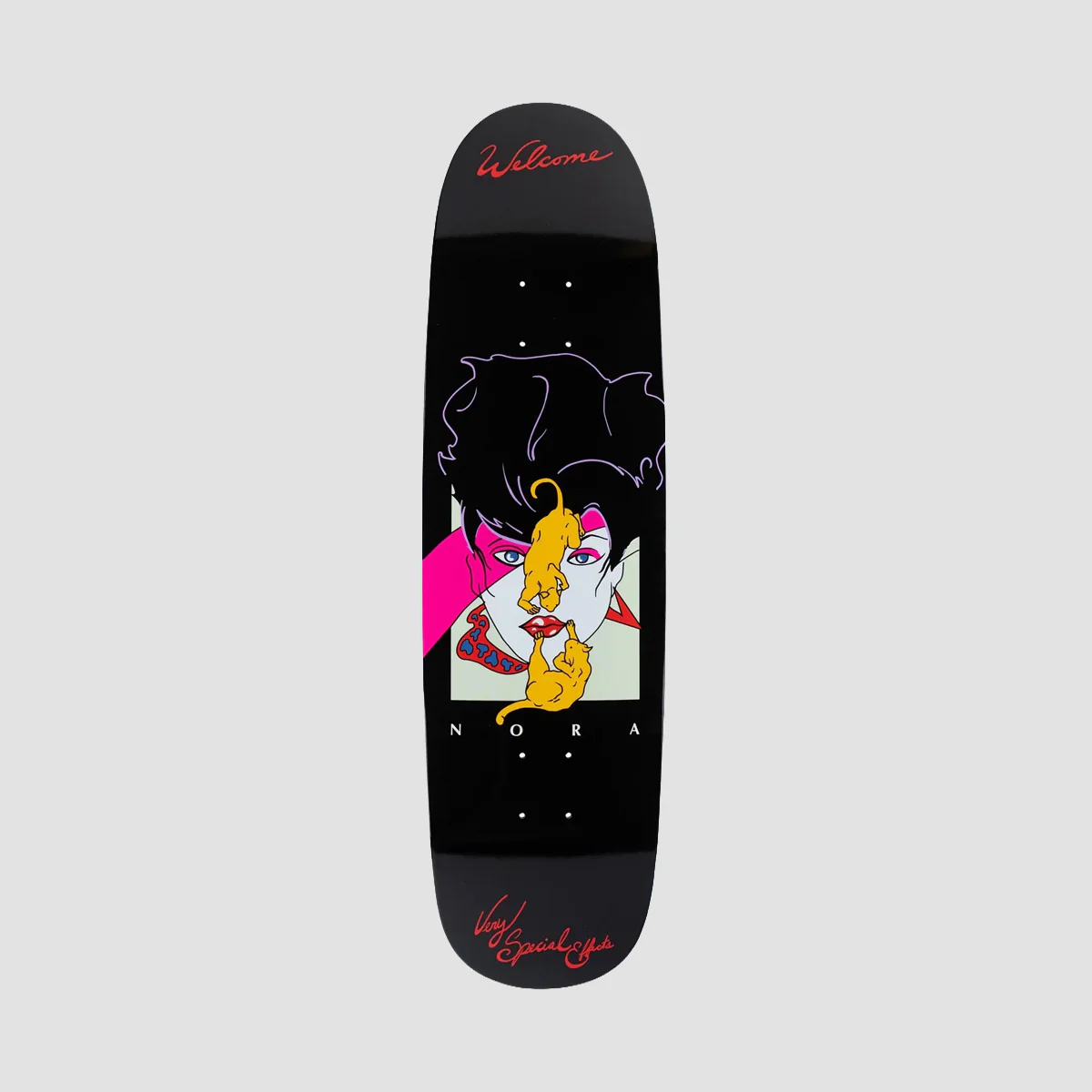 Welcome Special Effects Nora Pro Model On Sphynx Skateboard Deck Black - 8.8"