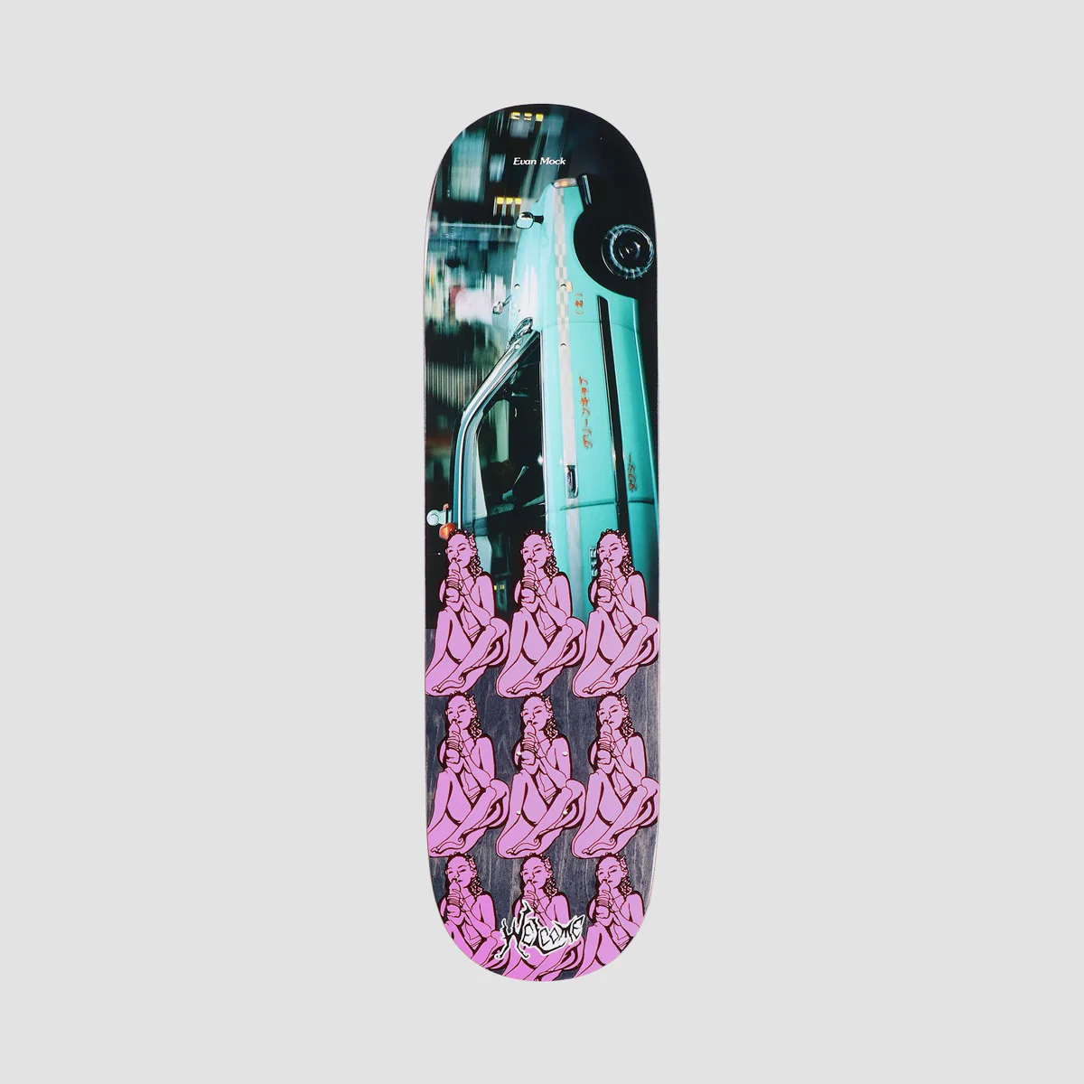Welcome Taxi On Island Skateboard Deck Various Stains - 8.38"