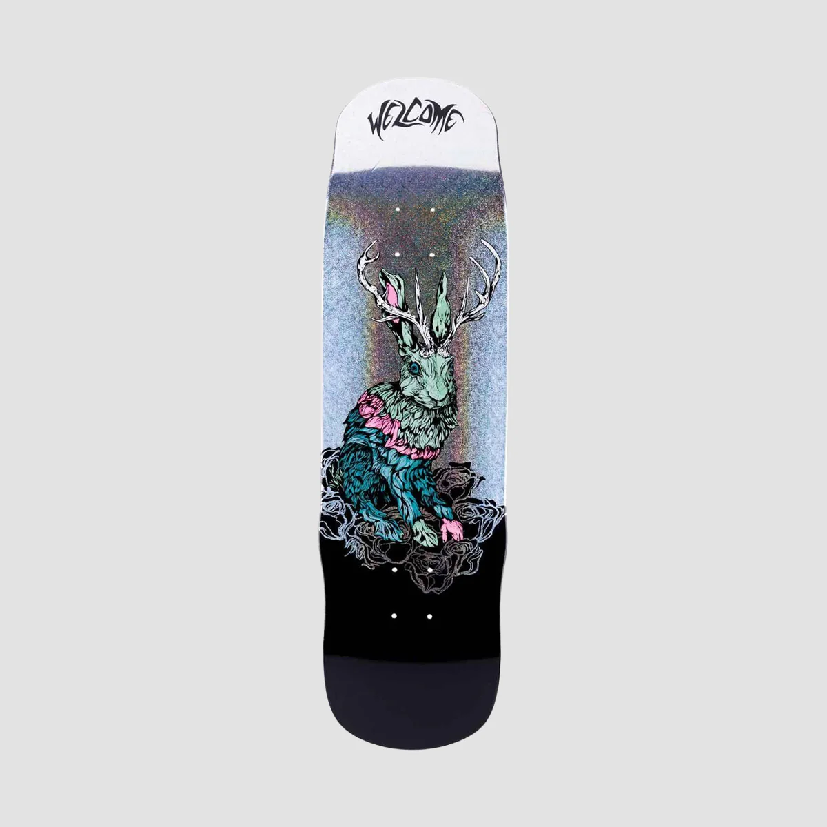 Welcome Thumper Daniel Vargas Pro Model On Effigy Skateboard Deck Black/Glitter Foil - 8.85"