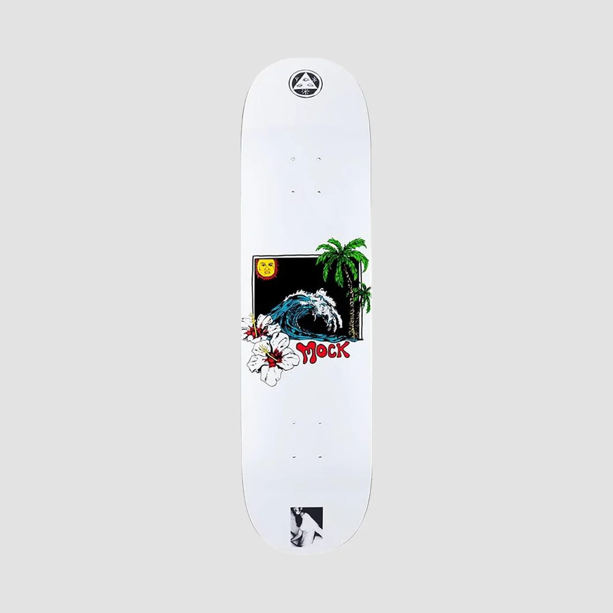 Welcome Wave Evan Mock Pro Model On Island Skateboard Deck White - 8.38"