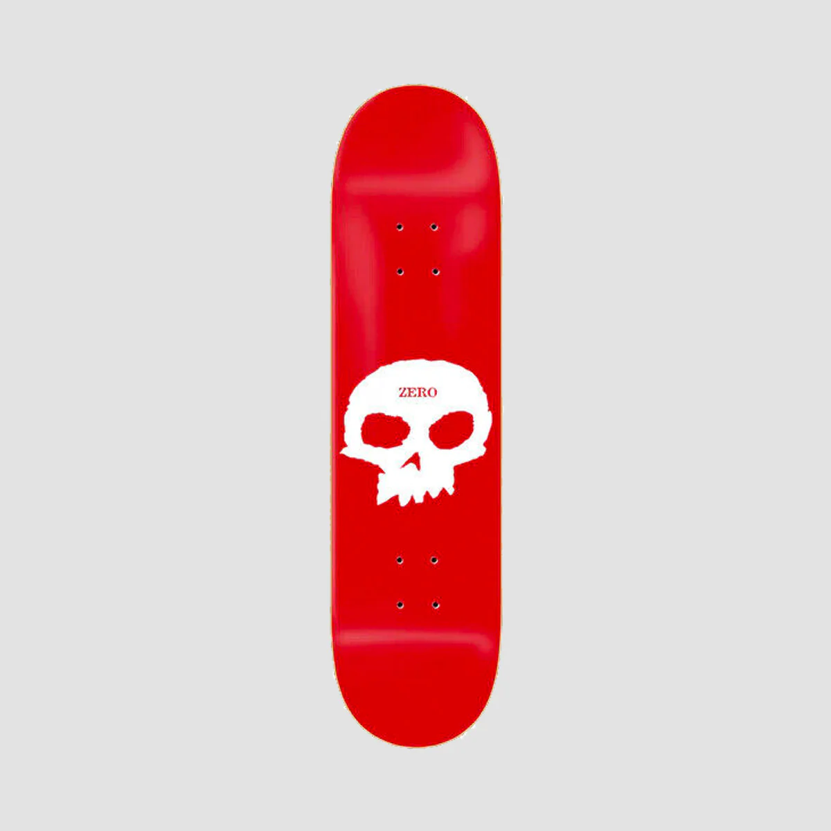 Zero Single Skull Skateboard Deck Red/White - 8.25"