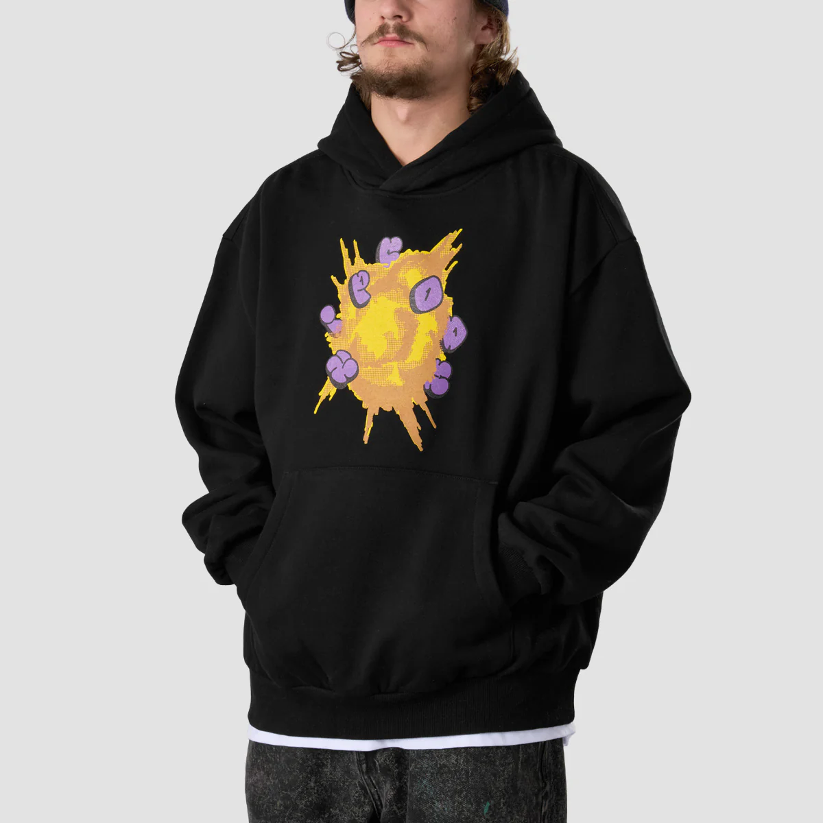 Zipcode Explosion Pullover Hoodie Black - Image 2