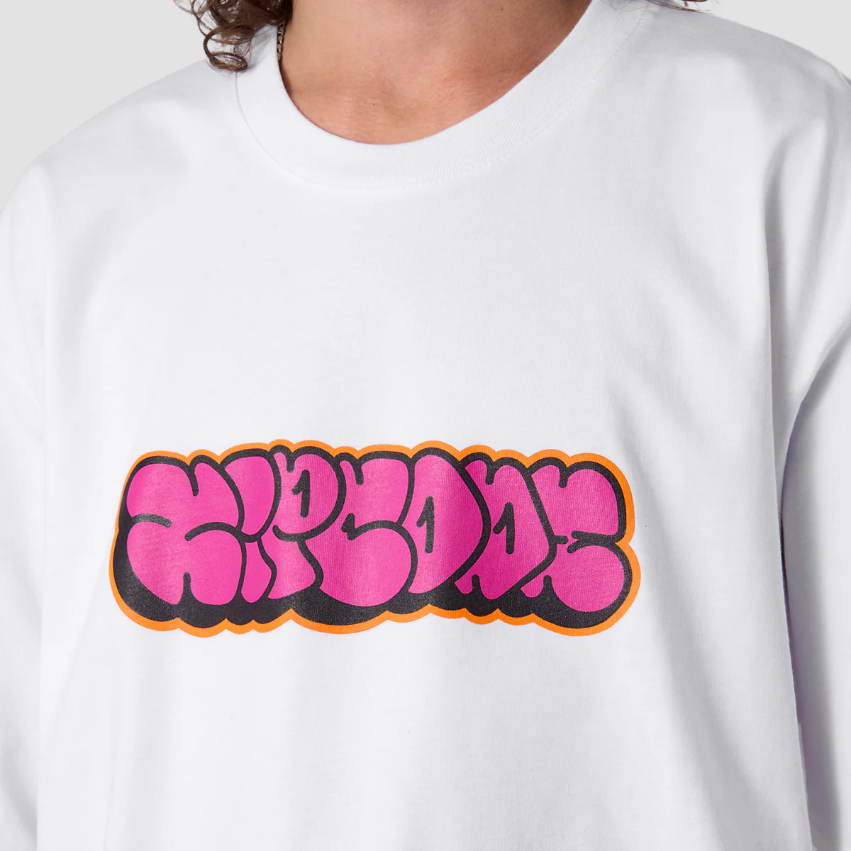 Zipcode Throw Up Oversized T-Shirt White - Image 2